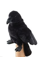 00244 Игрушка мягконабивная Ворон НА РУКУ 29 см, крутится голова
